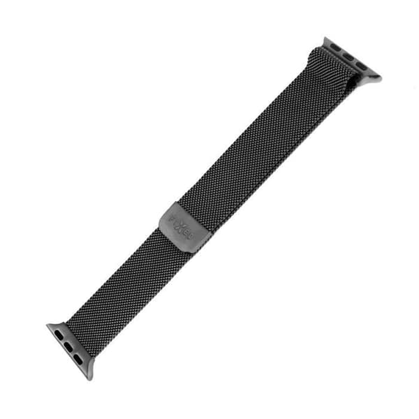FAST nätband i rostfritt stål kompatibelt med Apple Watch 38-40 mm, svart