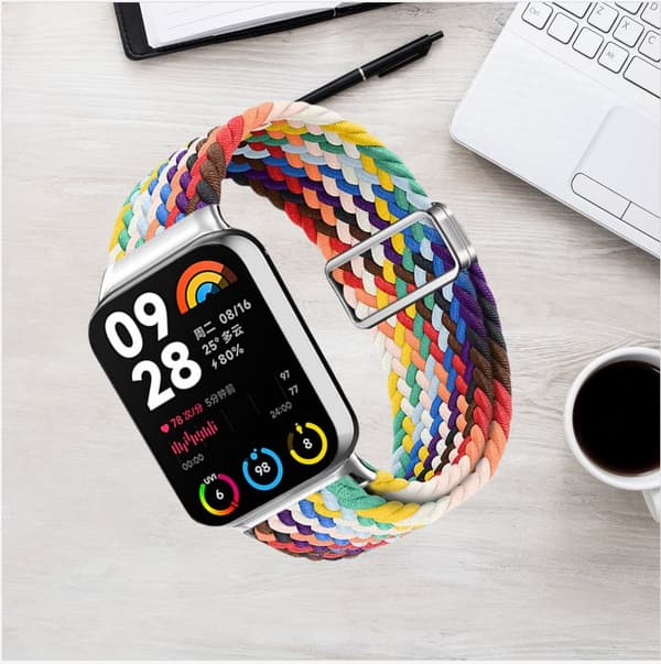 INF Xiaomi Band Regnbågs Nylon Loop Armband - Uppgraderad Magnetisk 2.0 Xiaomi 8