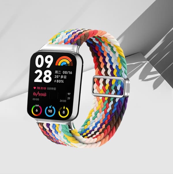 INF Xiaomi Band Regnbågs Nylon Loop Armband - Uppgraderad Magnetisk 2.0 Xiaomi 8