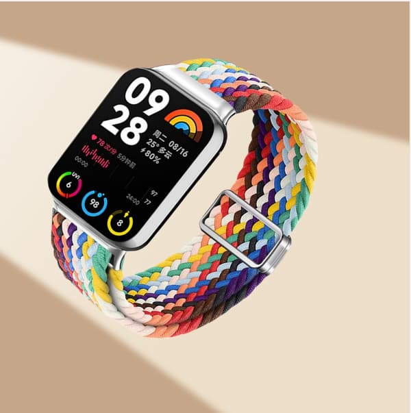 INF Xiaomi Band Regnbågs Nylon Loop Armband - Uppgraderad Magnetisk 2.0 Xiaomi 8
