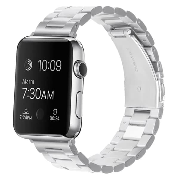 Apple Watch i lyxig Metallarmband i rostfritt stål - Stainless - Elegant & Hållbart - Till 38 mm / 40 mm / 41 mm