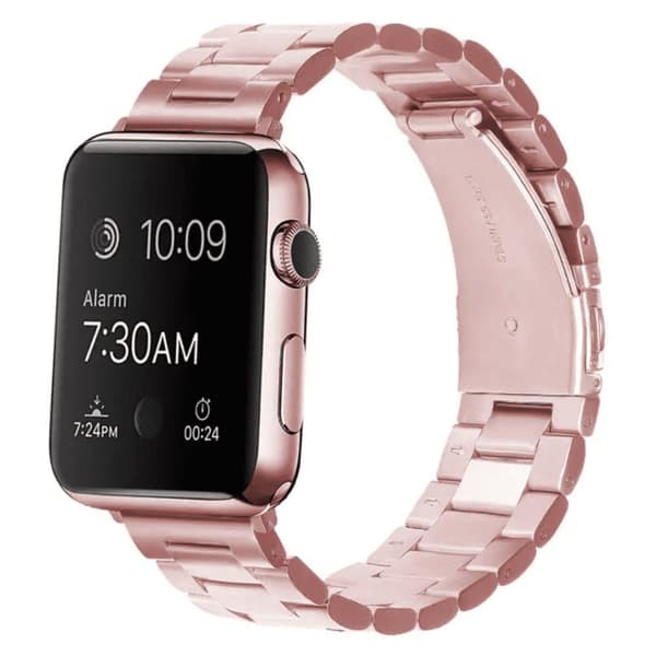 Apple Watch i lyxig Metallarmband i rostfritt stål - Stainless - Elegant & Hållbart - Till 38 mm / 40 mm / 41 mm