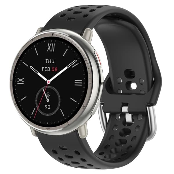 INF Amazfit Active 2-bånd - Pustende silikon sportsutskifting Sort