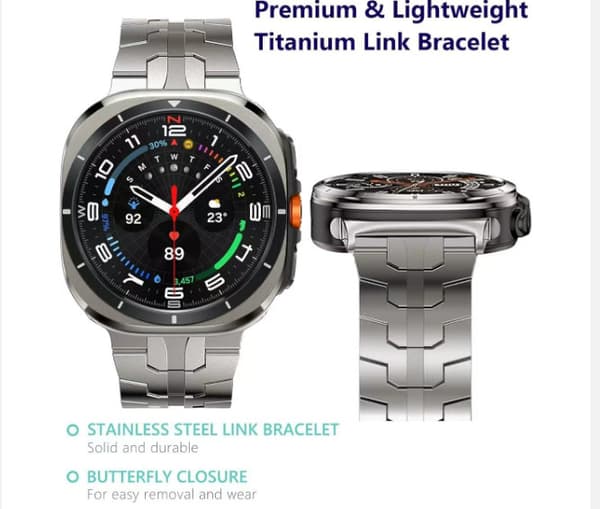INF Premium magnetisk rustfrit stål rem til Galaxy Watch 7 Sølv