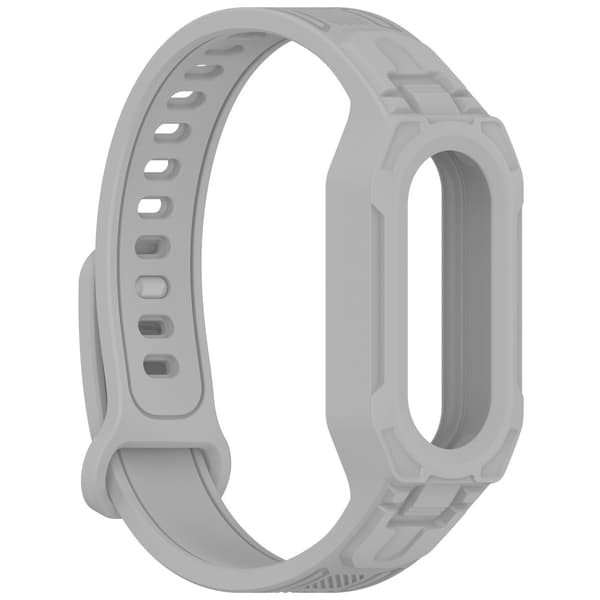 INF Yleiskäyttöinen silikoniranneke Xiaomi Mi Band 9, 8, 7, 6, 5 -laitteille Harmaa