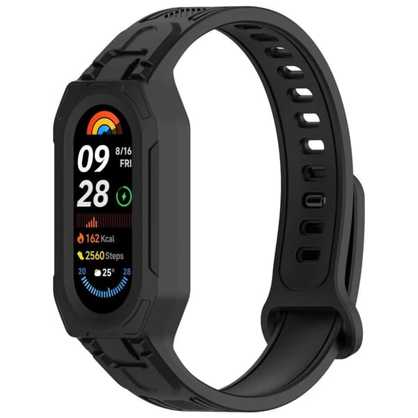 INF Universelt silikonbånd for Xiaomi Mi Band 9, 8, 7, 6, 5 Sort