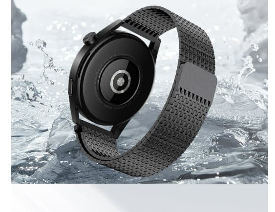 INF Premium rustfritt stålreim for Huawei Watch GT5/4/3/Pro Sort