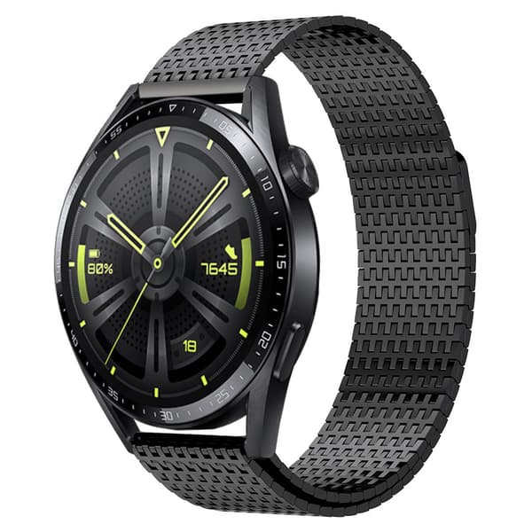 INF Premium rustfritt stålreim for Huawei Watch GT5/4/3/Pro Sort