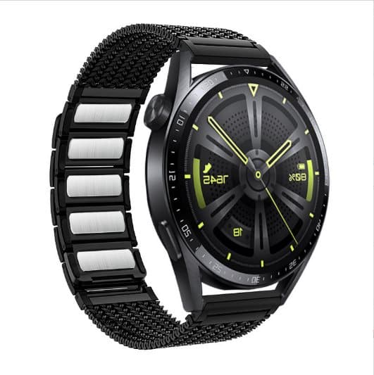 INF Premium ruostumattomasta teräksestä valmistettu ranneke Huawei GT3/GT4/Watch 3 Pro -kelloon Musta
