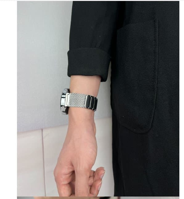 INF Premium rustfrit stålrem til Huawei GT3/GT4/Watch 3 Pro Sølv