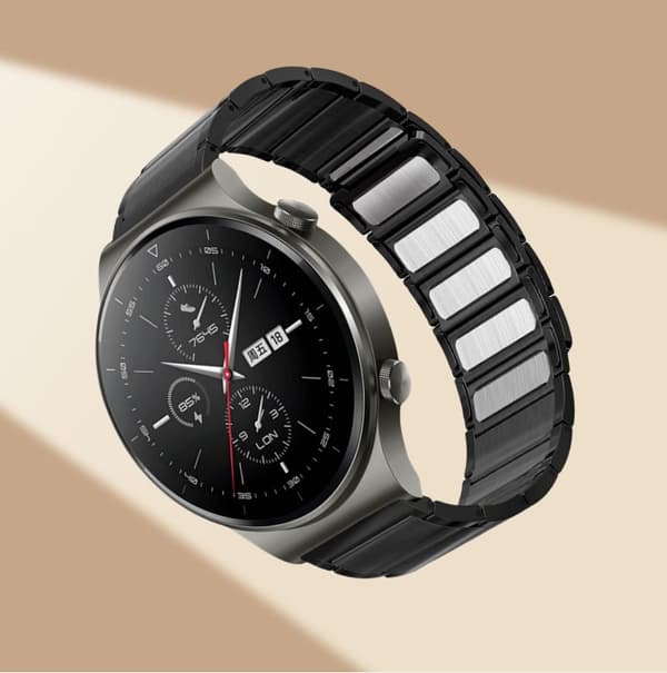 INF Premium rustfritt stålrem for Huawei GT3/GT4/Watch 3 Pro Sort
