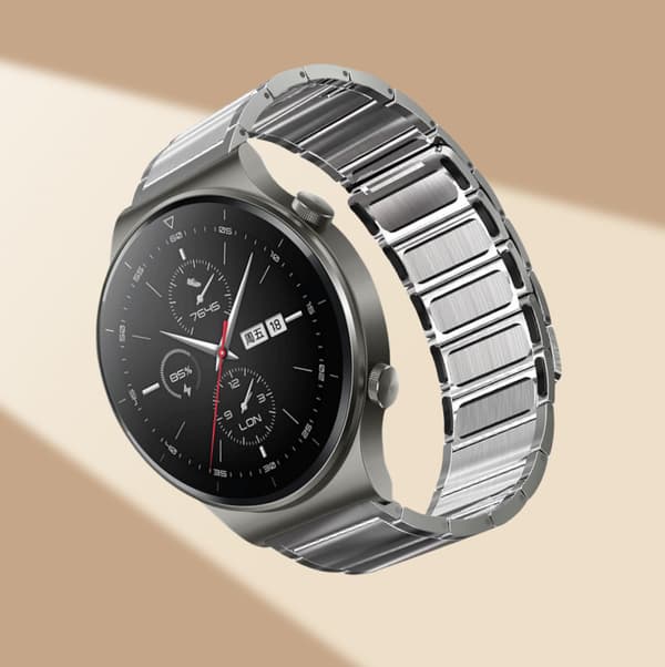 INF Premium rustfrit stålrem til Huawei GT3/GT4/Watch 3 Pro Sølv