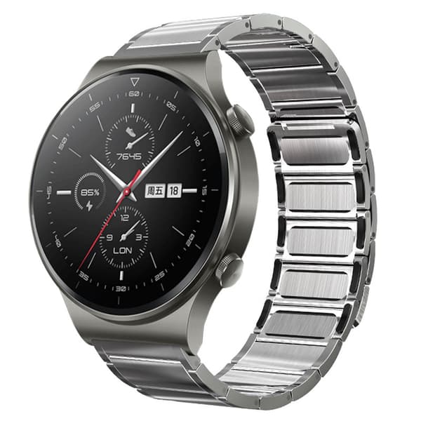 INF Premium rustfrit stålrem til Huawei GT3/GT4/Watch 3 Pro Sølv