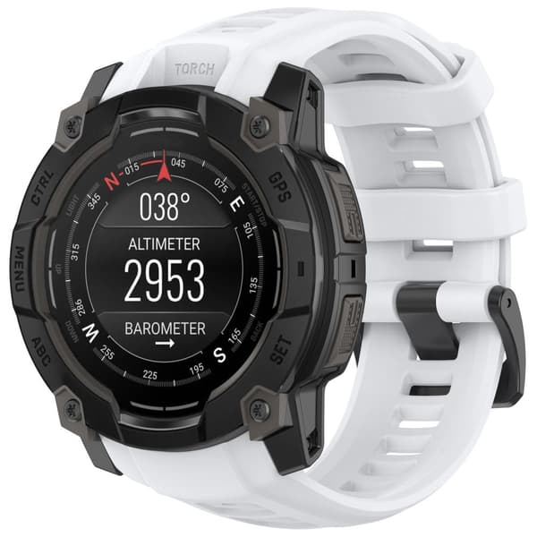INF Silikonerem til Garmin Instinct 3 (50 mm) - Hvid