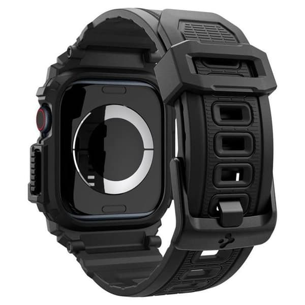 Coque för Apple Watch 10 46mm + Armband - Spigen Rugged Armor Pro - Matt Svart