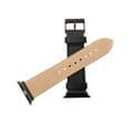 Miniatyrbild 5 av 6: Armband för Apple Watch 1/2/3/3/4/4/5/5/6/6/7/8/7/8/9/10/10/SE/SE 2 (38/40/41/42mm) - Fast Läderarmband - Svart
