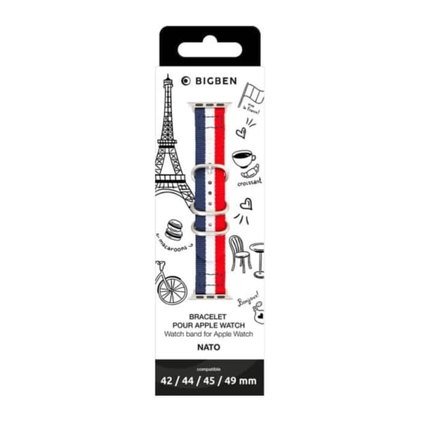 Ersättningsarmband för Apple Watch 42-44-45-49mm Nato, Flerfärgad - Bigben
