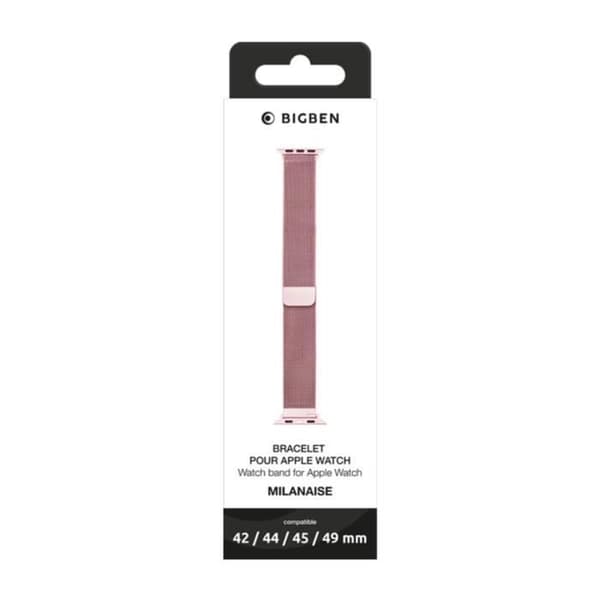 Armband - BIGBEN - Milanaise - Rosa - Rostfritt stål - 42/44/45/49mm