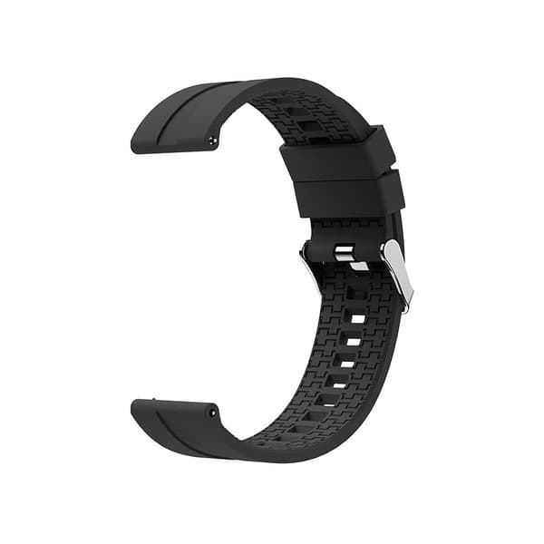 INF Premium Sort Silikone Urrem - 20mm Sølvspænde