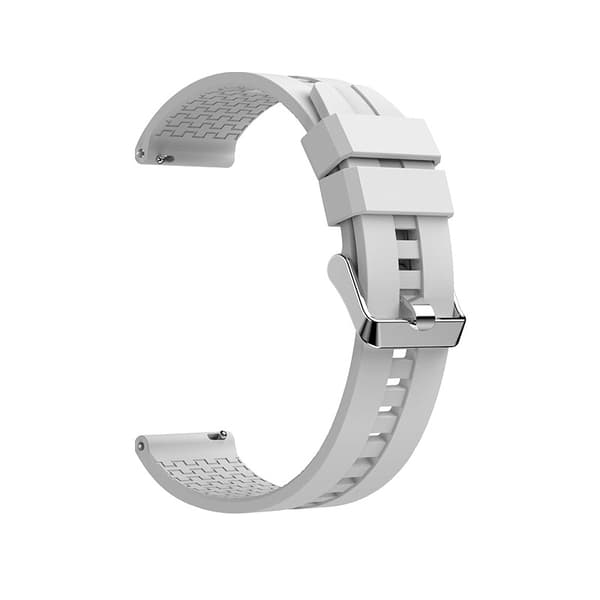 INF Vitt silikonarmband för Huawei GT - 20mm silverspänne