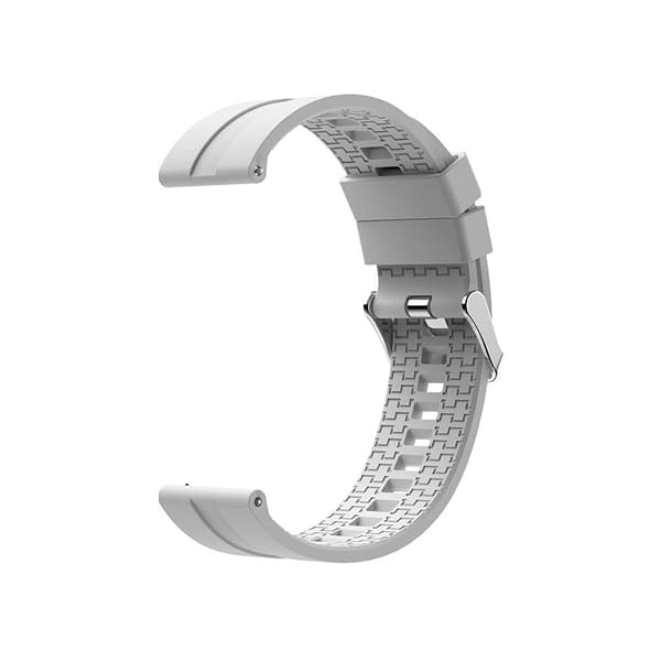 INF Vitt silikonarmband för Huawei GT - 20mm silverspänne