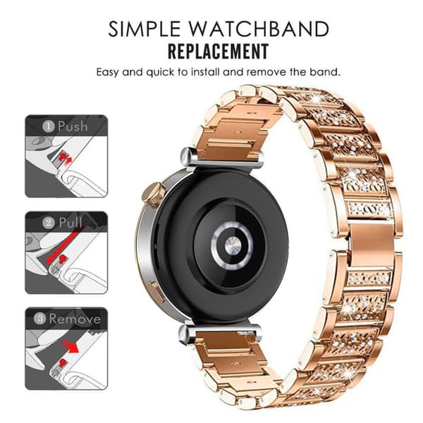 INF 22 mm rustfrit stål urrem til Samsung Huawei Rose guld