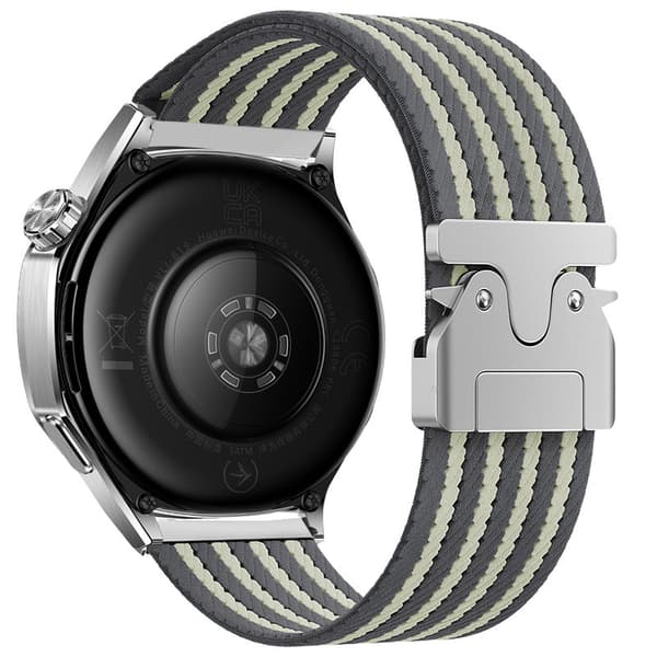 INF 22mm Nylon Vevd Klokkereim for Huawei GT5/Watch 3/4 Pro Grå