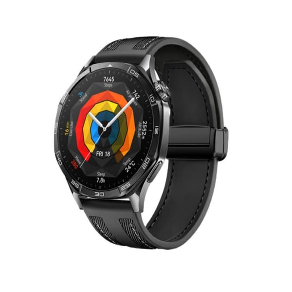 INF 22 mm universelt silikonklokkebånd for Samsung, Huawei, Xiaomi Sort