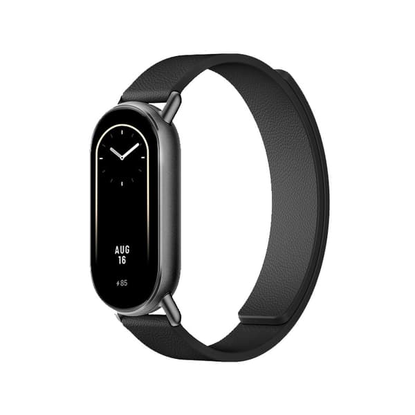 INF Läderarmband för Xiaomi Band 8/9 - Magnetisk Svart