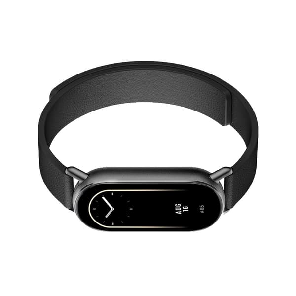 INF Läderarmband för Xiaomi Band 8/9 - Magnetisk Svart