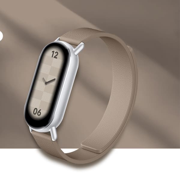 INF Nahkaranneke Xiaomi Band 8/9 - Magneettinen Ruskea