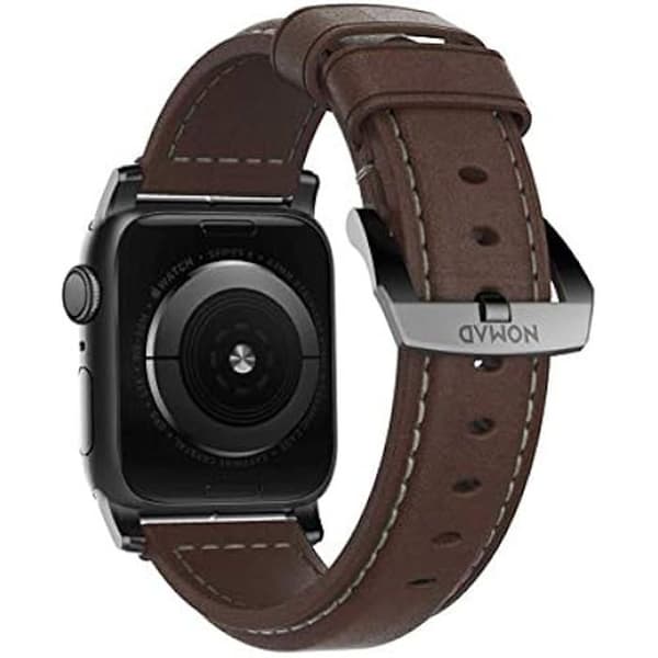 Armband i traditionellt läder - NOMAD - Svart anslutare - 38/40/41mm - Horween-läder - Rostfritt stål 316