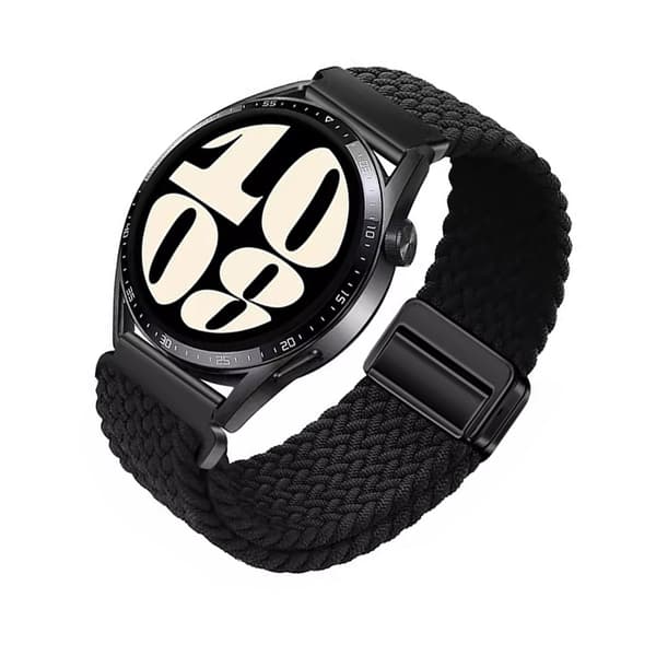INF Snyggt Svart 20mm Flätat Nylon Magnetiskt Klockarmband