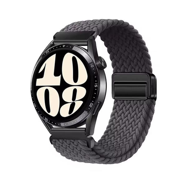 INF Stilrent Grått Flätat Nylon 22mm Magnetiskt Klockarmband