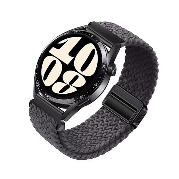 INF Stilrent Grått Flätat Nylon 22mm Magnetiskt Klockarmband