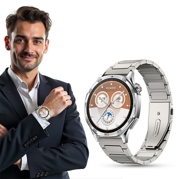 INF Universell 22 mm sølvfarget titan-klokkereim for smartklokker