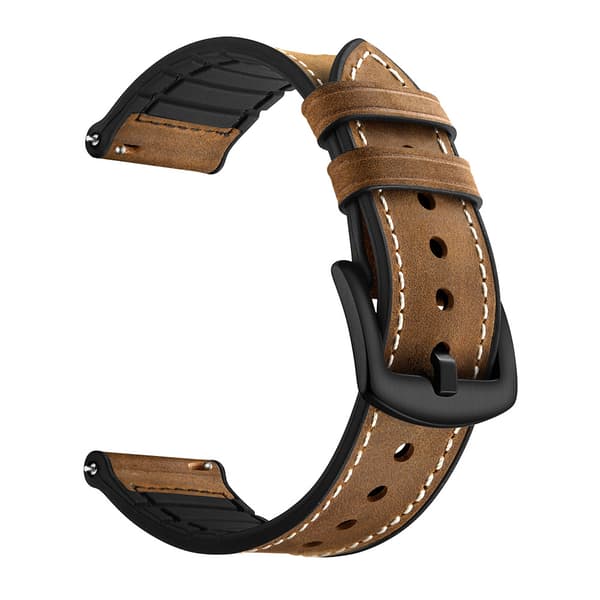 INF Silikon- och läderrem för Galaxy Watch 3/5 Brun 20 mm