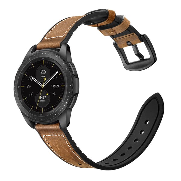 INF Silikon- och läderrem för Galaxy Watch 3/5 Brun 20 mm