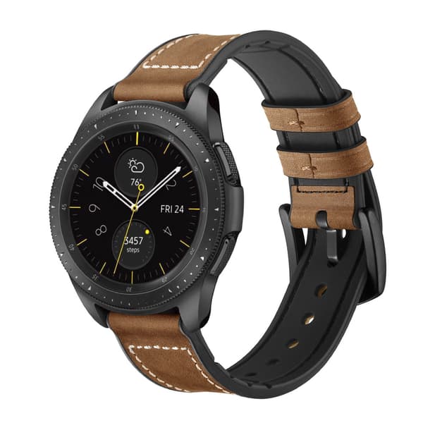 INF Silikon- och läderrem för Galaxy Watch 3/5 Brun 20 mm