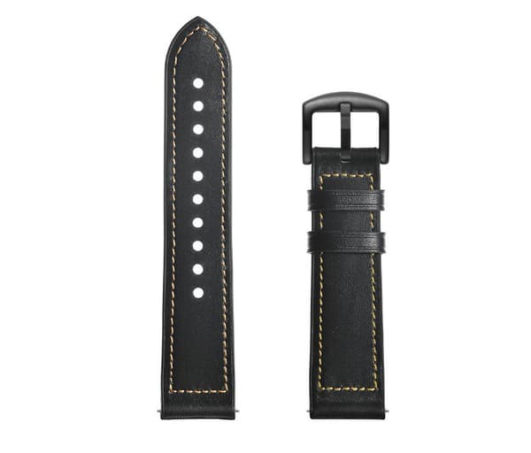 INF Silikoni- ja nahkaranneke Galaxy Watch 3/5 -kelloon Musta 20 mm