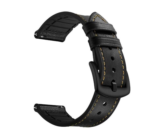 INF Silikoni- ja nahkaranneke Galaxy Watch 3/5 -kelloon Musta 20 mm