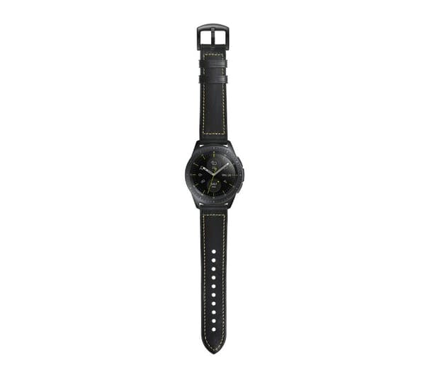 INF Silikoni- ja nahkaranneke Galaxy Watch 3/5 -kelloon Musta 20 mm