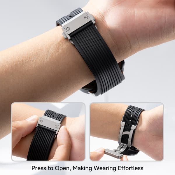 INF Premium silikonerem til Samsung Galaxy Watch 7 47mm Ultra Sort