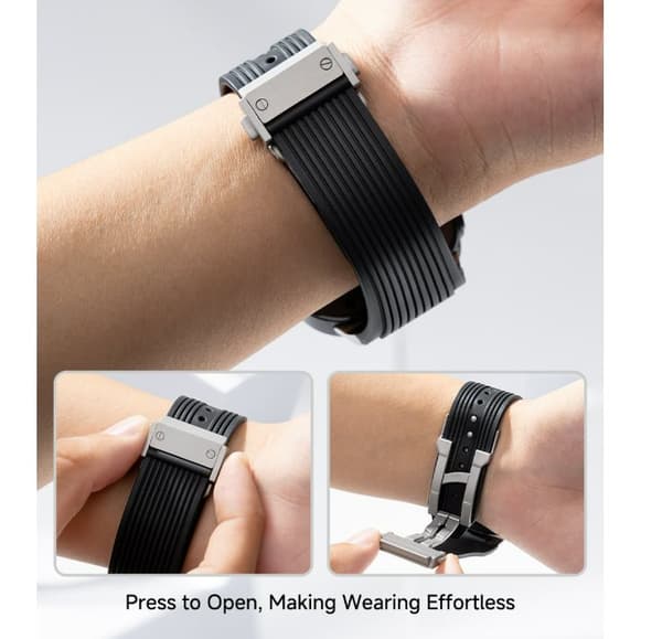 INF Premium silikonerem til Samsung Galaxy Watch 7 47mm Ultra Sort