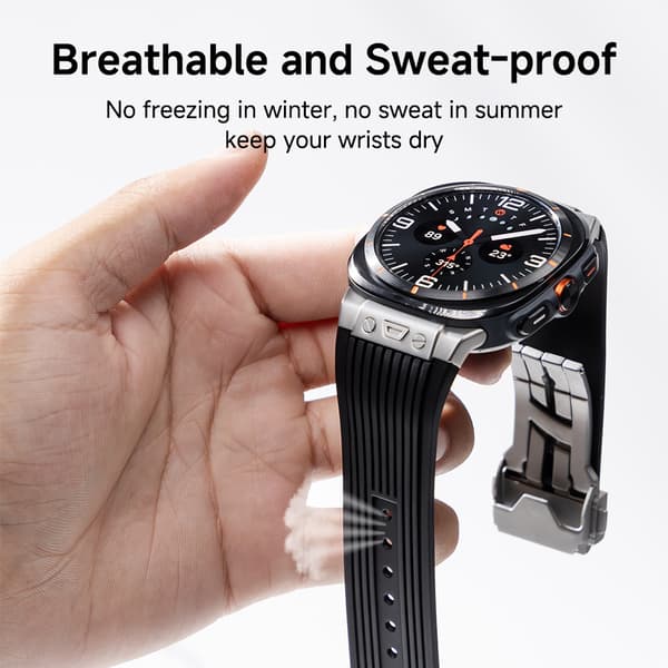 INF Premium silikonerem til Samsung Galaxy Watch 7 47mm Ultra Sort