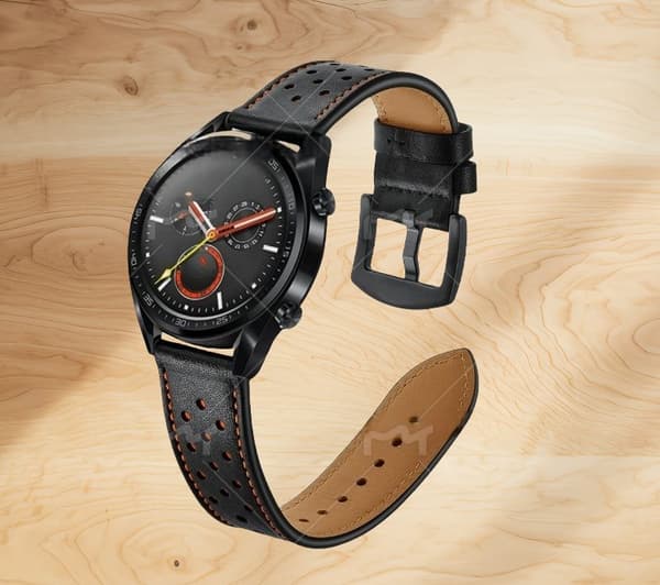 INF Premium lærreim for Huawei Watch GT1/2 (22mm) Sort