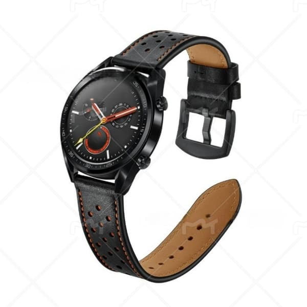 INF Premium lærreim for Huawei Watch GT1/2 (22mm) Sort