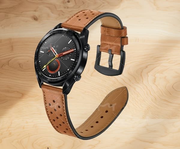INF Premium lærreim for Huawei Watch GT1/2 (22mm) Brun