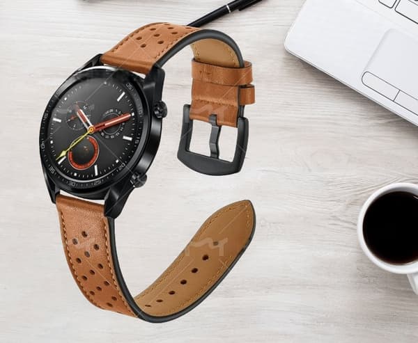 INF Premium lærreim for Huawei Watch GT1/2 (22mm) Brun