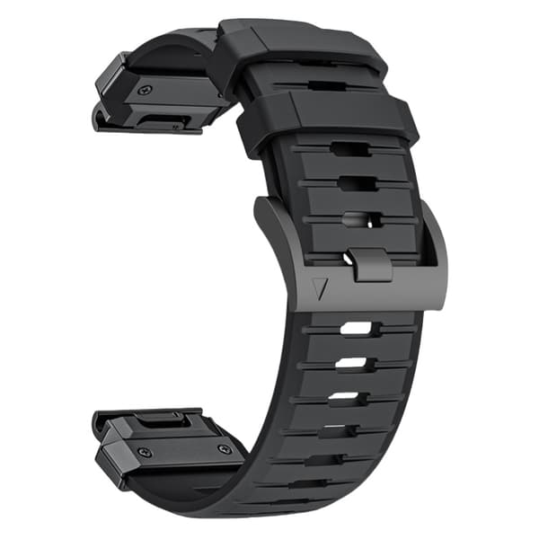 INF Premium Garmin Fenix 8 Rem: Fluororubber Urrem Sort 26 mm
